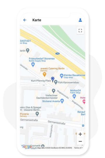Karte Integrieren Sie Google Maps, sodass Sie Ihre Nutzer finden können